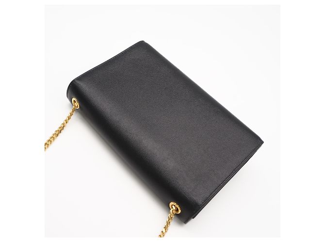 Borsa a tracolla Yves Saint Laurent Kate in pelle granulata media Nero - vista 2