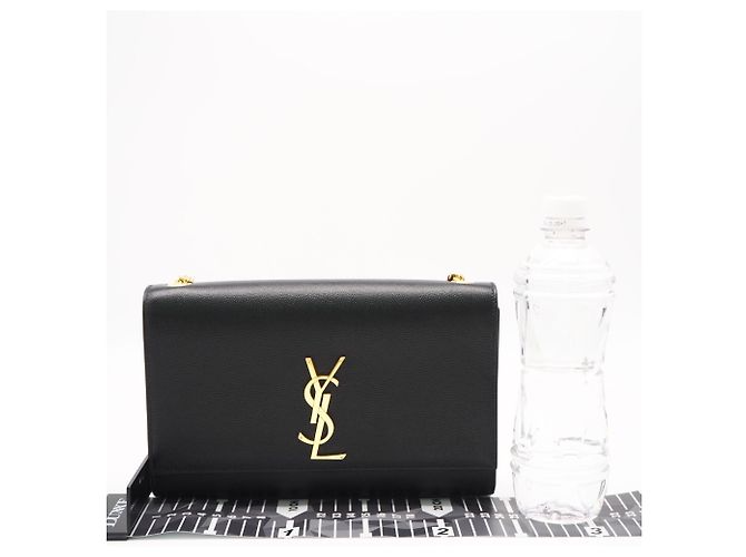 Borsa a tracolla Yves Saint Laurent Kate in pelle granulata media Nero - vista 3