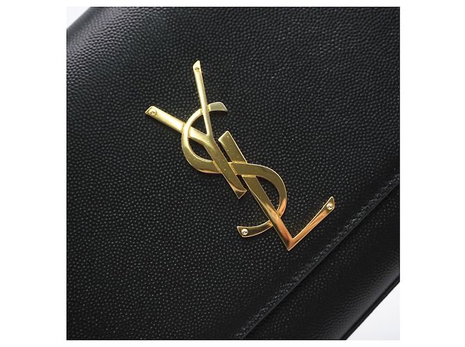 Borsa a tracolla Yves Saint Laurent Kate in pelle granulata media Nero - vista 6