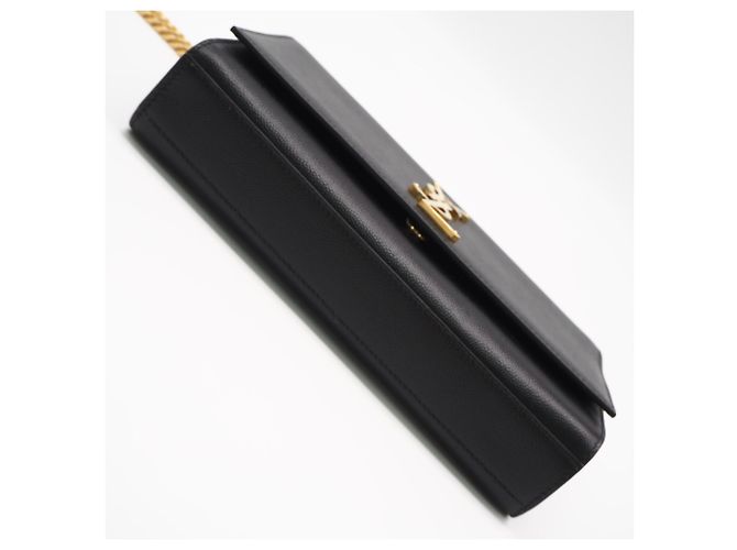 Borsa a tracolla Yves Saint Laurent Kate in pelle granulata media Nero - vista 8