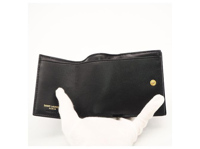 Cartera tríptico de piel charol azul Yves Saint Laurent - vista 10