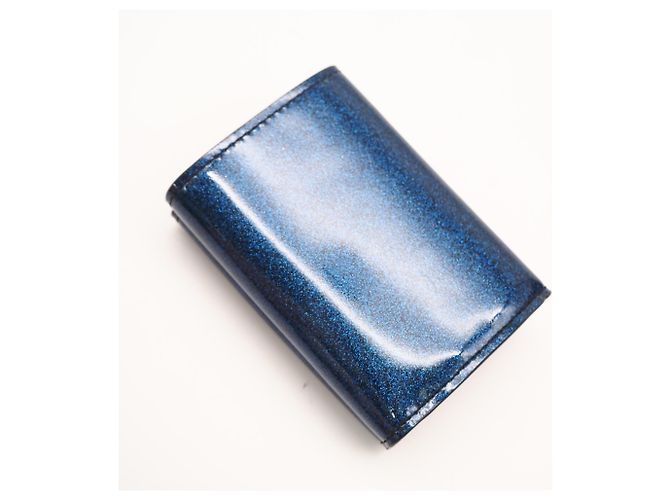 Cartera tríptico de piel charol azul Yves Saint Laurent - vista 2
