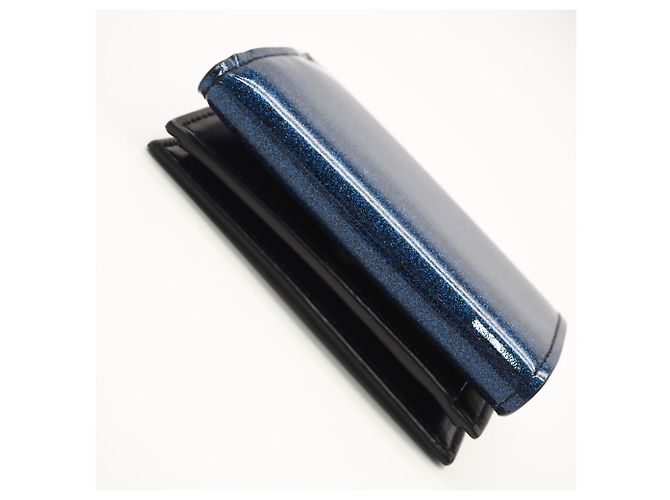 Cartera tríptico de piel charol azul Yves Saint Laurent - vista 6