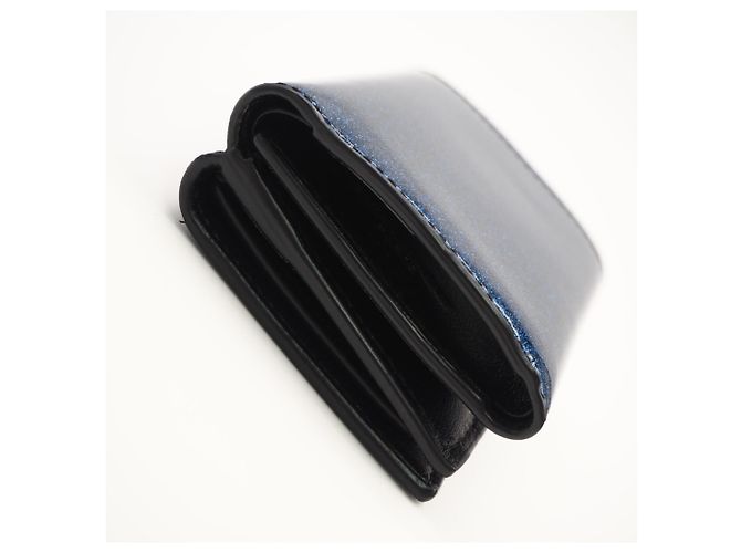 Cartera tríptico de piel charol azul Yves Saint Laurent - vista 8