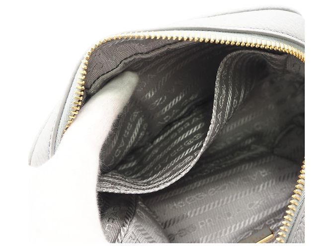 Mini borsa a tracolla in pelle Prada, grigio Marrone - vista 12