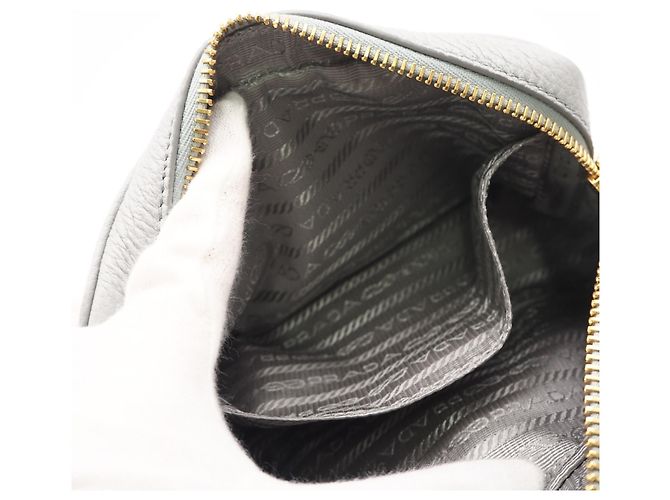 Mini borsa a tracolla in pelle Prada, grigio Marrone - vista 13