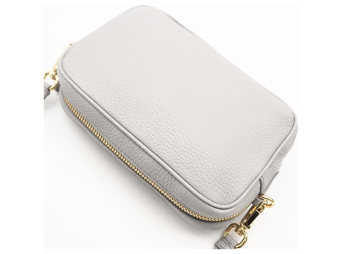 Mini borsa a tracolla in pelle Prada, grigio Marrone - vista 2