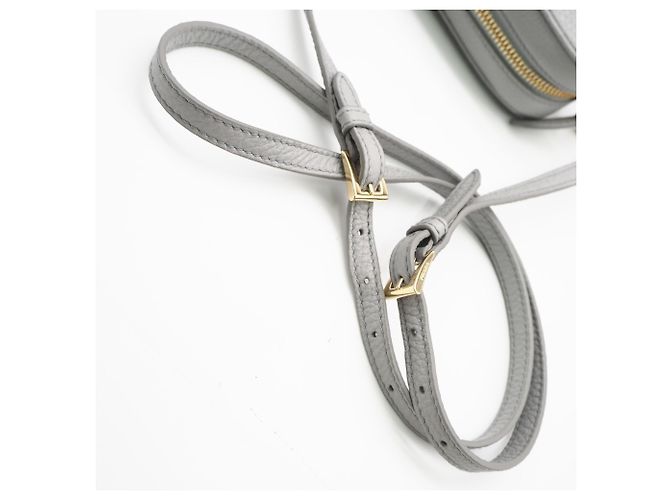 Mini borsa a tracolla in pelle Prada, grigio Marrone - vista 5