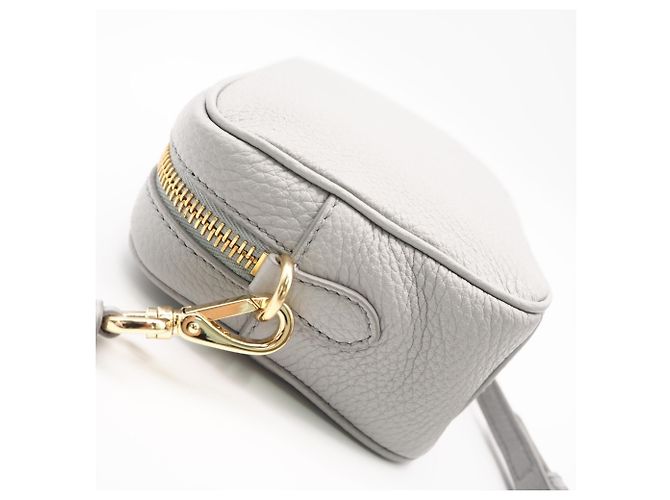 Mini borsa a tracolla in pelle Prada, grigio Marrone - vista 8
