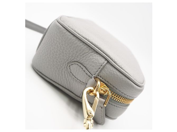 Mini borsa a tracolla in pelle Prada, grigio Marrone - vista 9