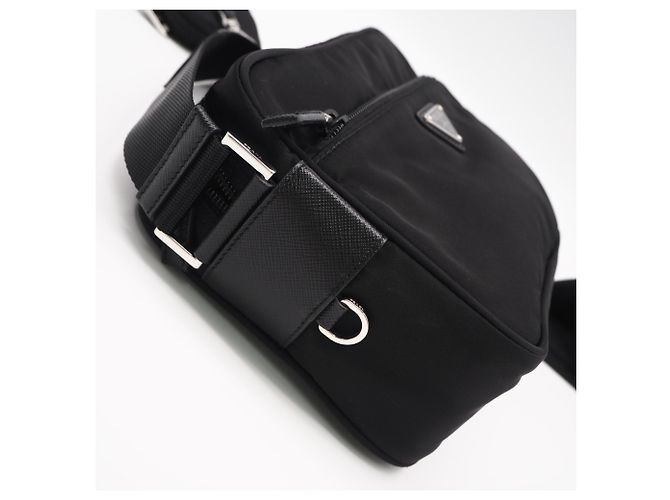 Borsa a tracolla PRADA in poliammide riciclata Re-Nylon Nero - vista 7