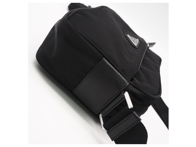 Borsa a tracolla PRADA in poliammide riciclata Re-Nylon Nero - vista 8