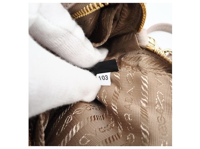 Mini borsa a tracolla in pelle Prada Beige - vista 16
