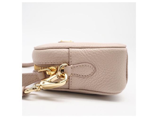 Mini borsa a tracolla in pelle Prada Beige - vista 4