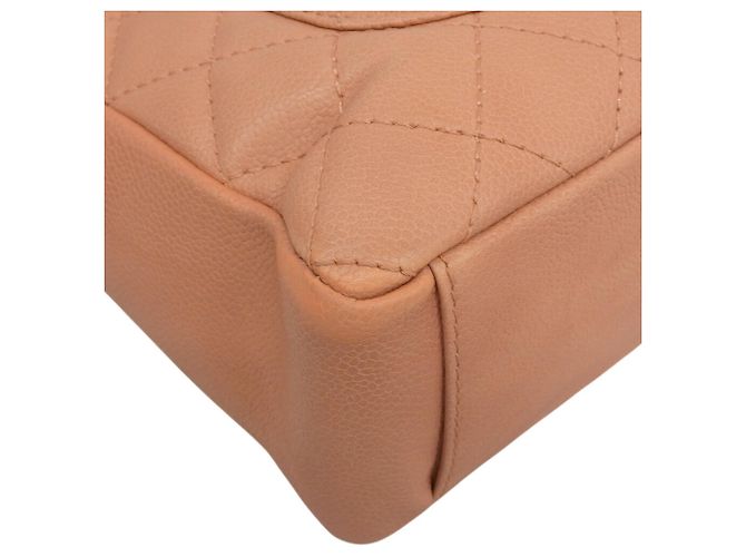Borsa Tote Chanel in pelle di vitello granulata rosa salmone - vista 4