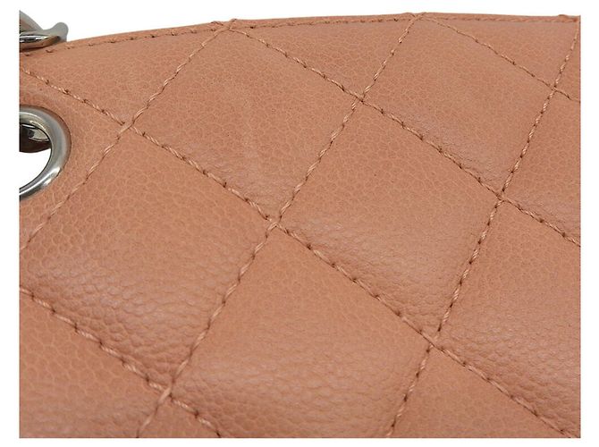 Borsa Tote Chanel in pelle di vitello granulata rosa salmone - vista 6