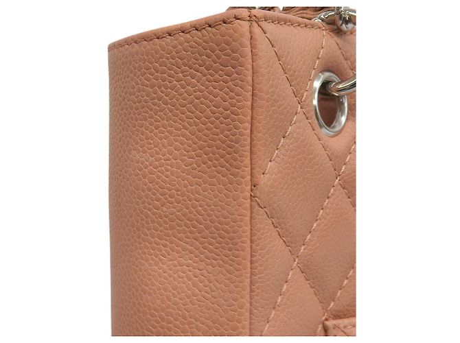 Borsa Tote Chanel in pelle di vitello granulata rosa salmone - vista 7