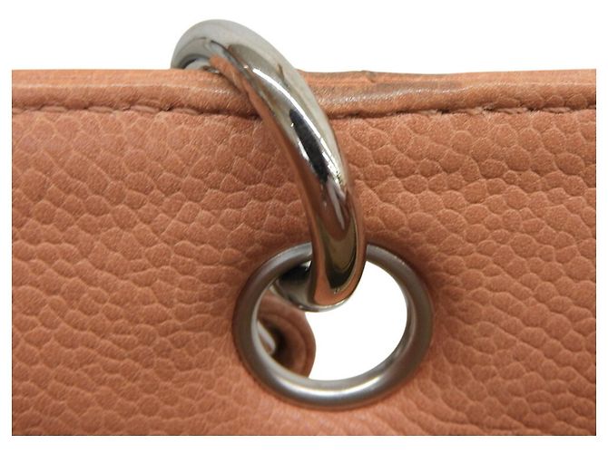 Borsa Tote Chanel in pelle di vitello granulata rosa salmone - vista 8