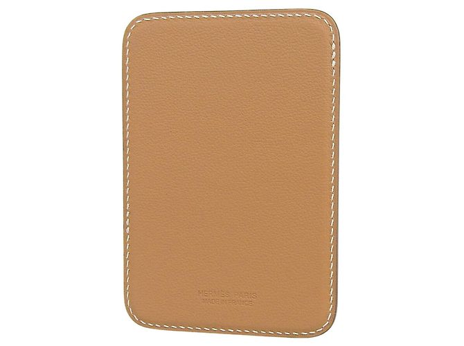 Hermès Tarjetero magnético Hermes MagSafe Eman Cheval B Stamp Castaño - vista 2