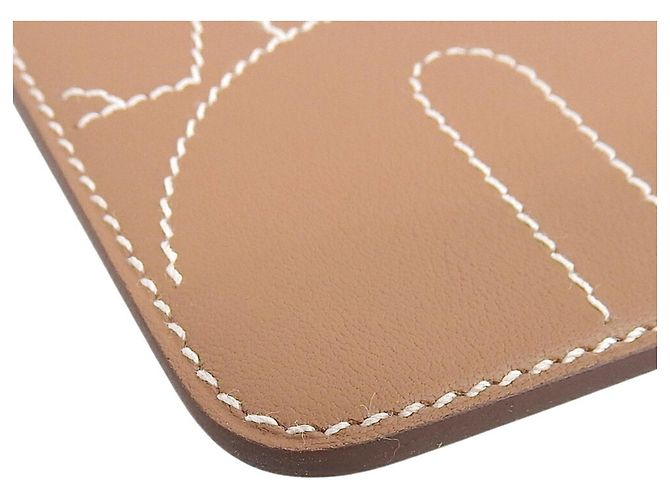 Hermès Tarjetero magnético Hermes MagSafe Eman Cheval B Stamp Castaño - vista 3