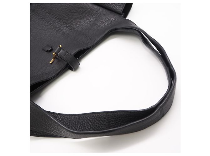 Yves Saint Laurent Grain Leather Le Sancassette Bear Tote Bag Schwarz - Ansicht 10