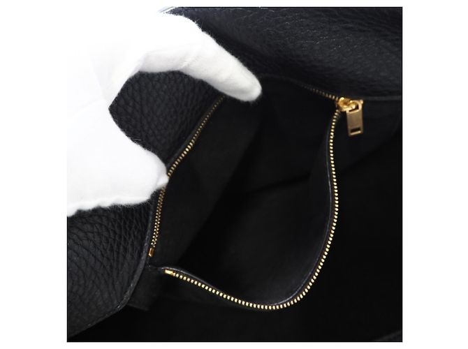 Yves Saint Laurent Grain Leather Le Sancassette Bear Tote Bag Schwarz - Ansicht 12