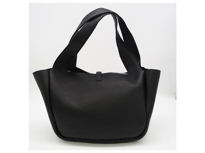 Yves Saint Laurent Grain Leather Le Sancassette Bear Tote Bag Schwarz - Ansicht 2