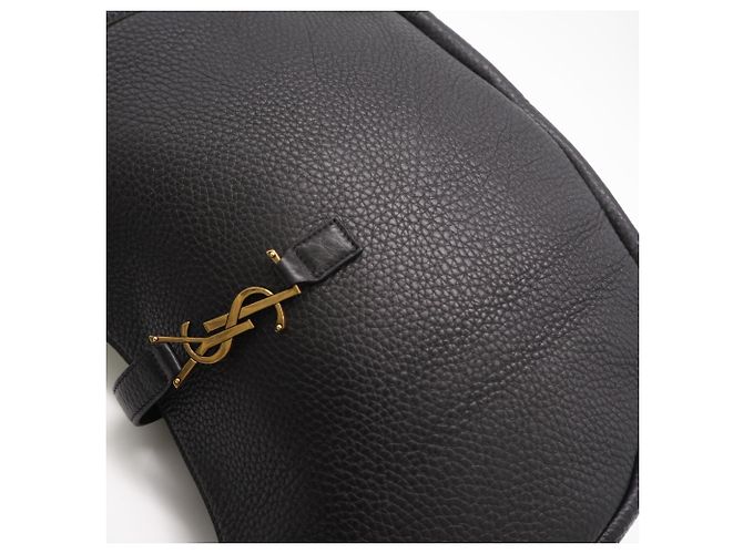 Yves Saint Laurent Grain Leather Le Sancassette Bear Tote Bag Schwarz - Ansicht 4