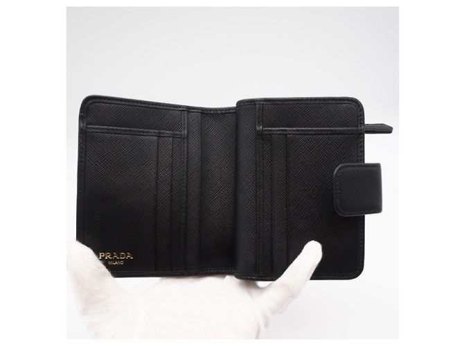 Prada Saffiano Bi-fold Wallet Schwarz - Ansicht 11
