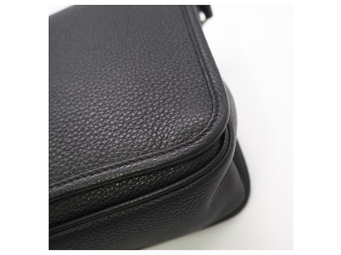 Prada Leather Triangle Logo Shoulder Bag Black - view 11