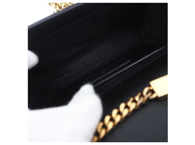 Bolso de hombro con cadena Yves Saint Laurent Paris Negro - vista 12