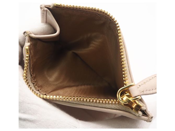 Prada Leather Triangle Logo Bi-fold Wallet Beige - view 12
