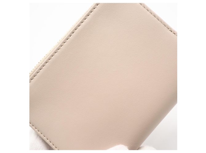 Prada Leather Triangle Logo Bi-fold Wallet Beige - view 7