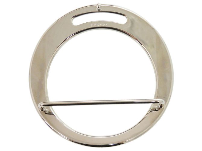 Hermès Hermes Ledergürtel mit Rundschnalle Braun Silber - Ansicht 4