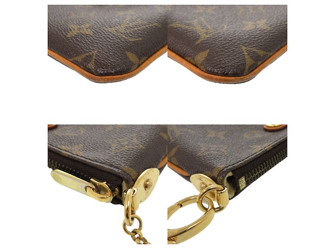 Borsa Louis Vuitton Pochette Mira MM Marrone Monogramma - vista 3