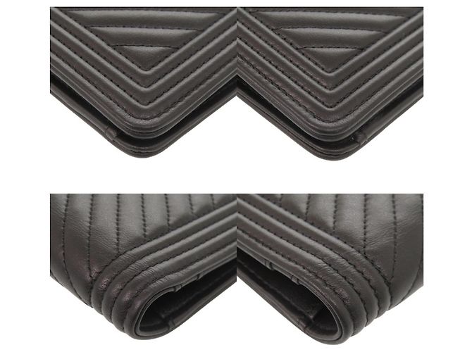 Cartera larga Chanel Boy Coco Mark de piel de cordero Negro - vista 3
