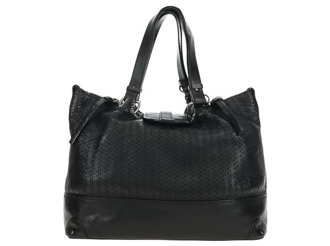 Chloé Chloe Kerala Handtasche aus Leder Schwarz Silber Auth am12038V - Ansicht 2