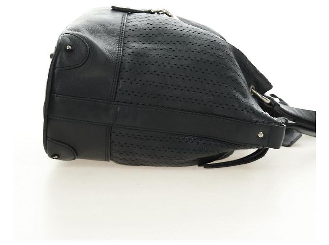 Chloé Chloe Kerala Handtasche aus Leder Schwarz Silber Auth am12038V - Ansicht 4