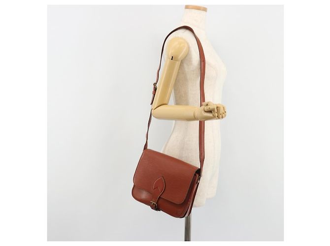 LOUIS VUITTON Epi Cartouchiere MM Borsa a Spalla Marrone M52243 LV Auth bs35803 - vista 25