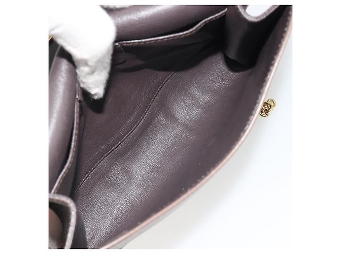 Borsa a tracolla Salvatore Ferragamo Gancini in catena di pelle grigia e oro Auth 189649 - vista 10
