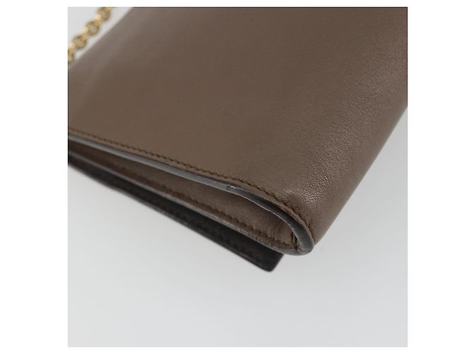 Borsa a tracolla Salvatore Ferragamo Gancini in catena di pelle grigia e oro Auth 189649 - vista 16