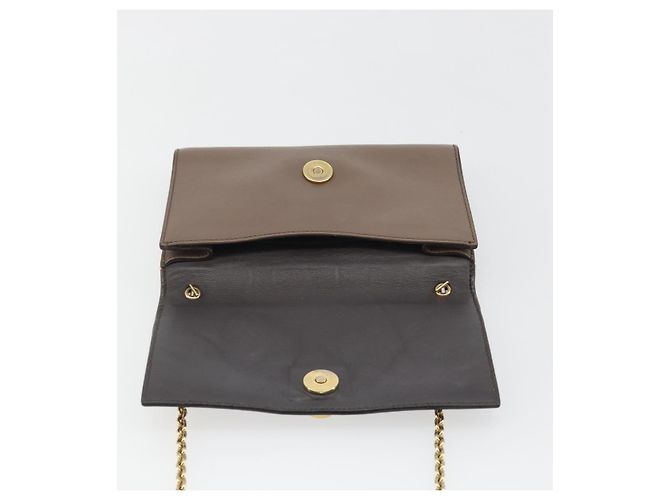 Borsa a tracolla Salvatore Ferragamo Gancini in catena di pelle grigia e oro Auth 189649 - vista 18