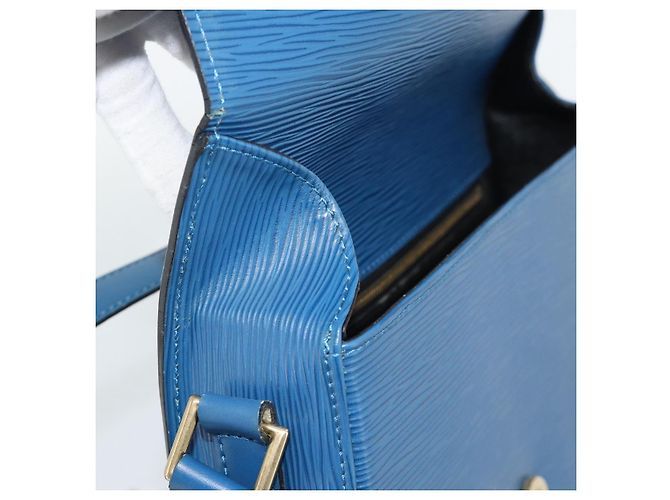 LOUIS VUITTON Epi Saint Cloud GM Shoulder Bag Toledo Blue M52195 LV Auth ep15054 - vista 9