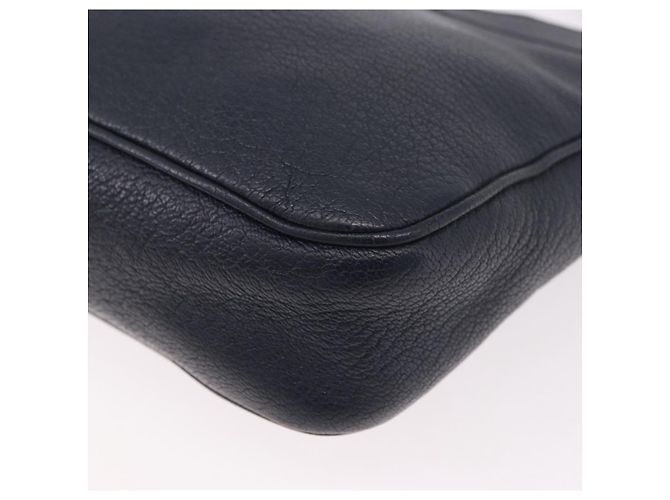 BALENCIAGA Borsa a Spalla Hip Metallic Edge in Pelle Navy Silver Auth 189871A Argento Blu navy - vista 17