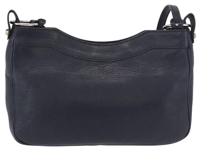 BALENCIAGA Borsa a Spalla Hip Metallic Edge in Pelle Navy Silver Auth 189871A Argento Blu navy - vista 2