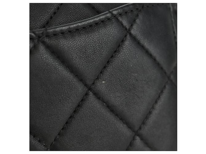 CHANEL Borsa All About Chain Matelasse in pelle di agnello nera e oro CC Auth 189115SM Nero D'oro - vista 3