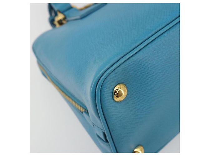 Borsa PRADA in pelle Saffiano 2way Azzurro chiaro Auth 187856A D'oro Blu chiaro - vista 17