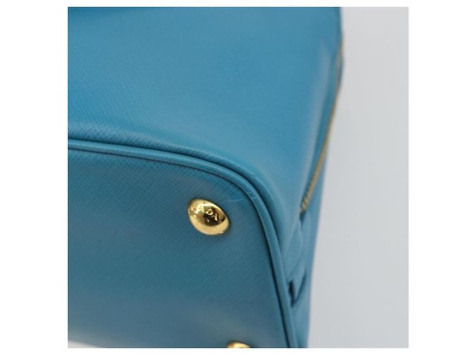 Borsa PRADA in pelle Saffiano 2way Azzurro chiaro Auth 187856A D'oro Blu chiaro - vista 18