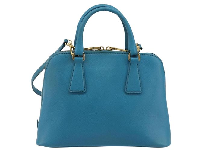 Borsa PRADA in pelle Saffiano 2way Azzurro chiaro Auth 187856A D'oro Blu chiaro - vista 2