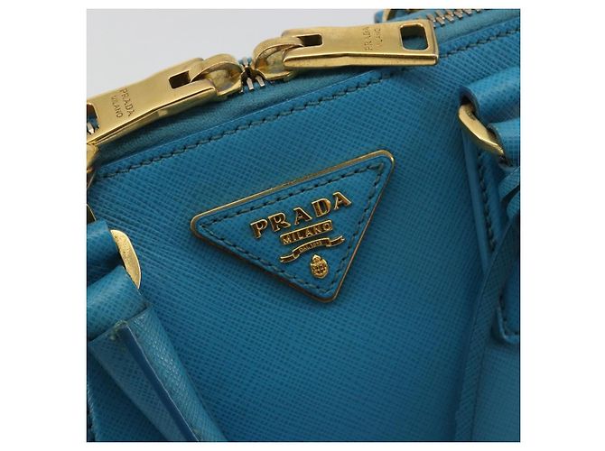 Borsa PRADA in pelle Saffiano 2way Azzurro chiaro Auth 187856A D'oro Blu chiaro - vista 21